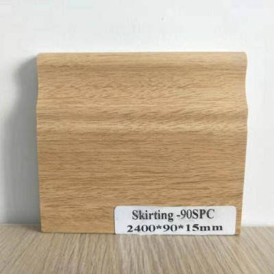 90mm Width Waterproof Fireproof Spc Accessories Skirting Board For Household Indoor Floor Decoration